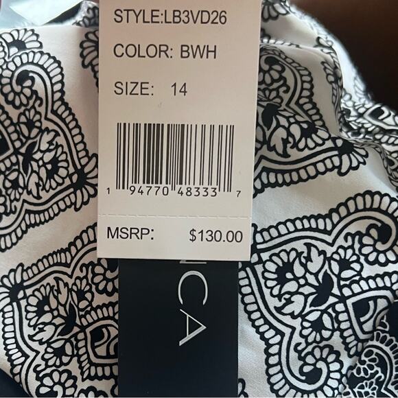 La Blanca Plunge One Piece Swimsuit Sz 14 - Picture 2 of 5
